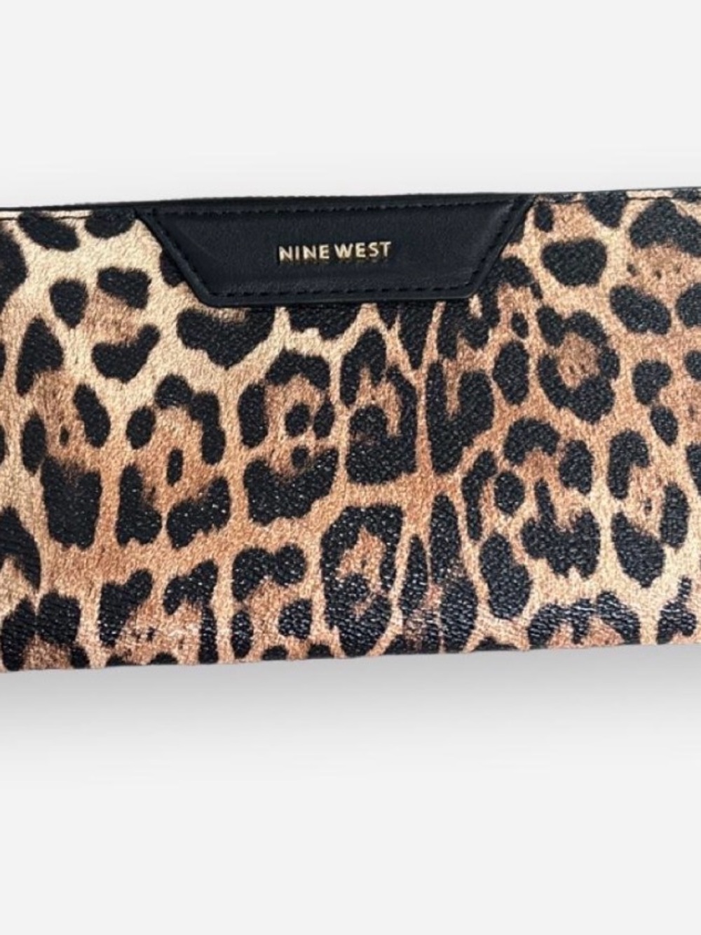Nine West Leopard Print Wallet Clutch in Brown and Black